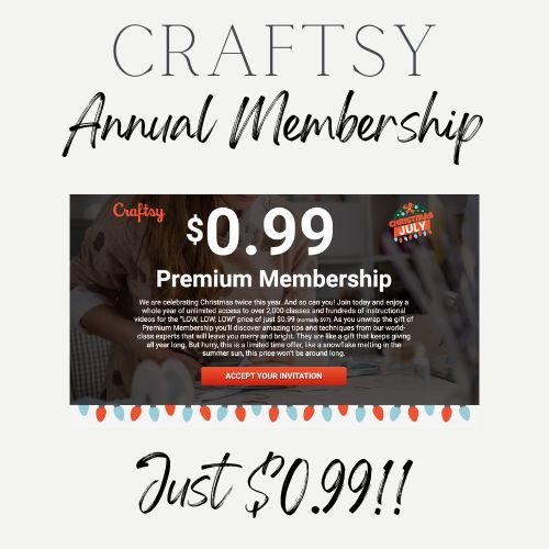 Get a Craftsy 1-Year Premium Membership for ONLY 99¢ Today (Reg. $97)!