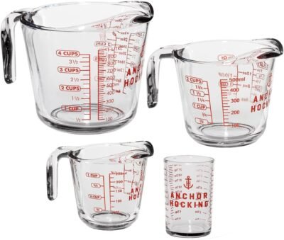 Anchor Hocking Glass Measuring Cups, 4 Piece Set Only $18.39