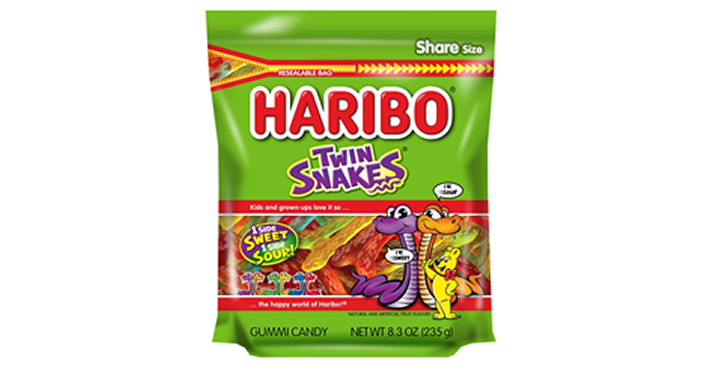 HARIBO Gummi Candy, Twin Snakes, 8.3 oz. Stand Up Bag – Just $1.96!