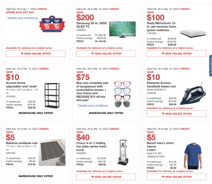 Costco Canada Coupons/Flyers Deals at All Costco Wholesale Warehouses in Canada, Until March 10