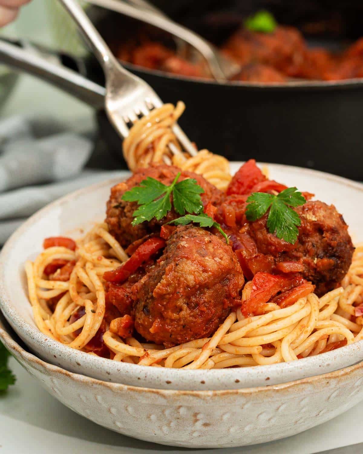 Beyond Meat Meatballs with Spicy Spaghetti Sauce