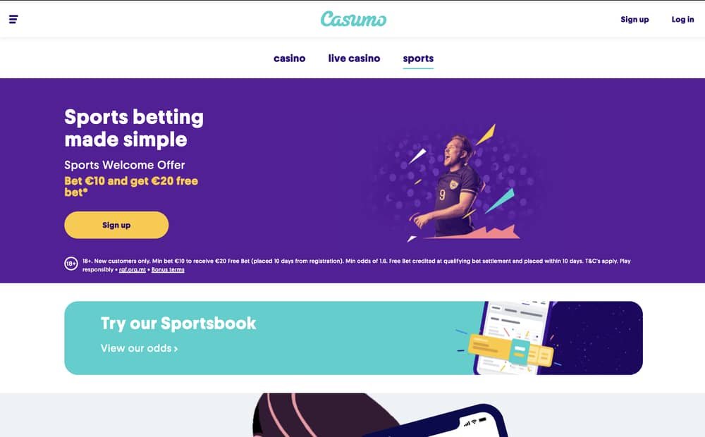 Casumo – free bets from the betting site