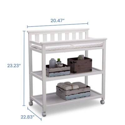 Delta Children Flat Top Changing Table with Wheels and Changing Pad Only $59