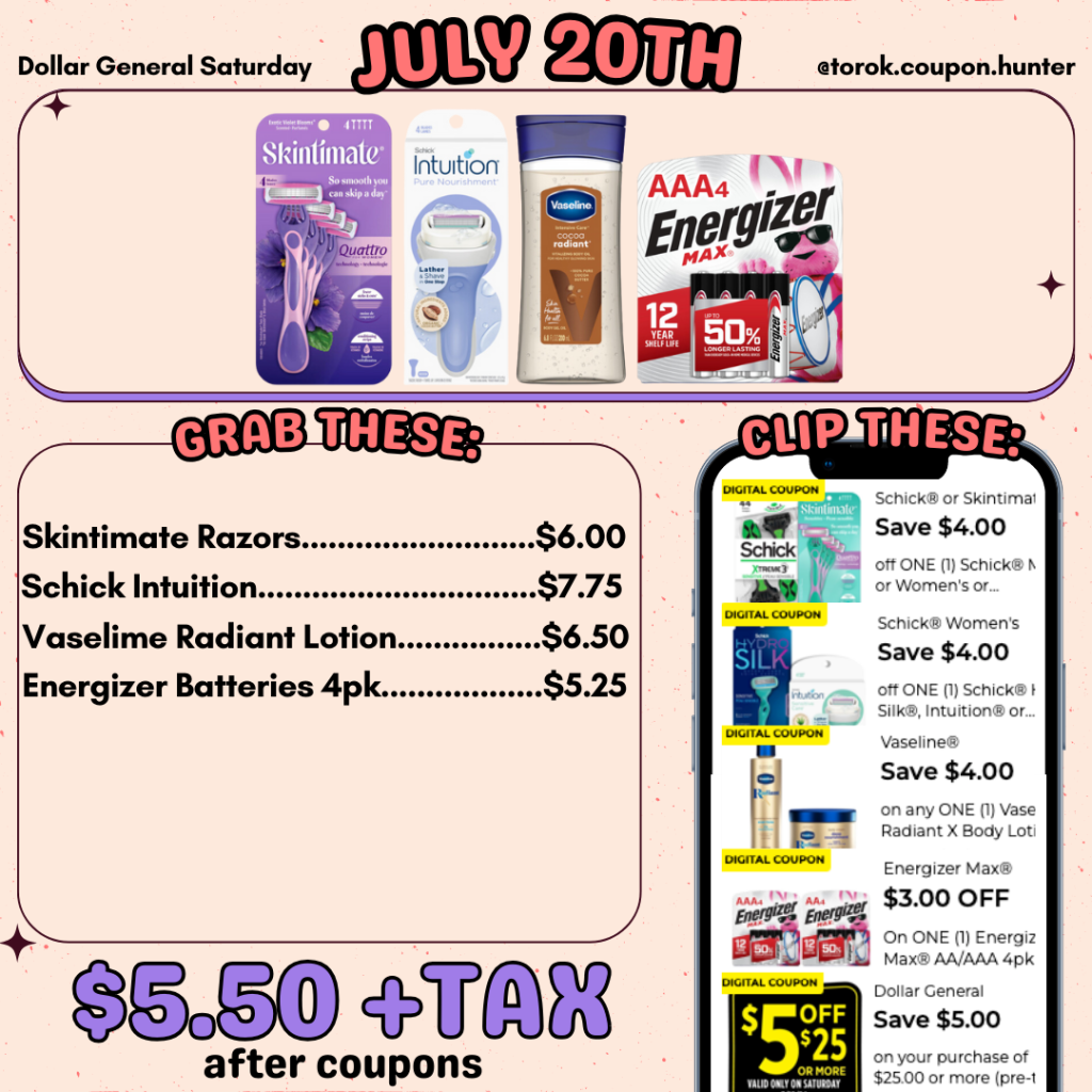 <div>Best Dollar General Deals & Coupons Saturday 7/20</div>