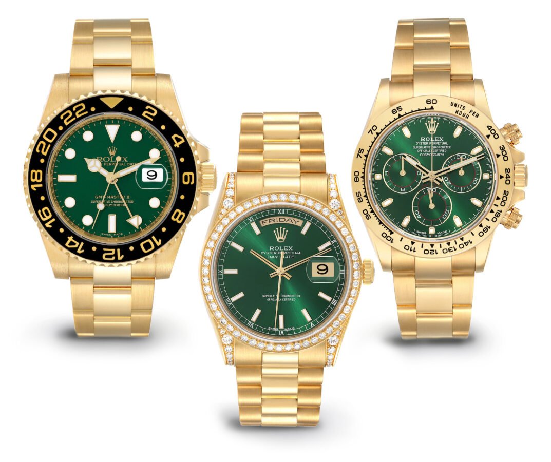 Rolex Watches in Yellow Gold and Green