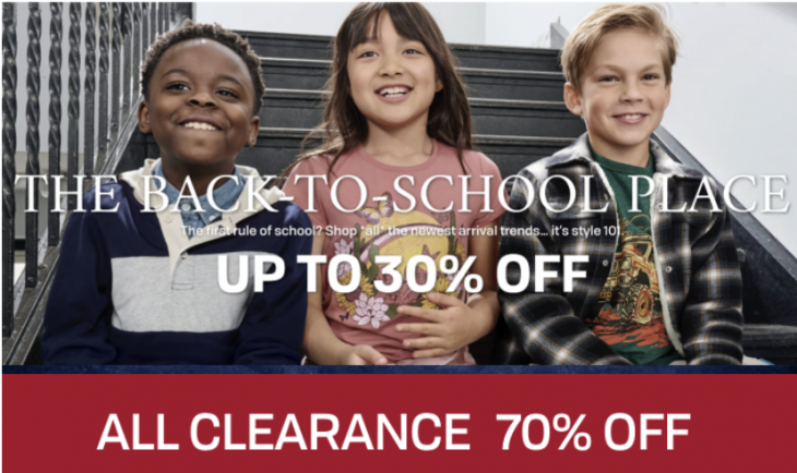 The Children’s Place and Gymboree Canada Back-To-School Sale: Save up to 30% off + Clearance up to 70% off