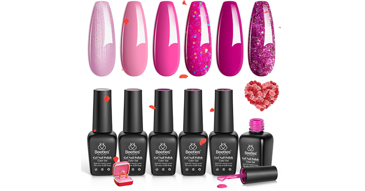 Beetles Pink Gel Nail Polish Set, 6 Colors – Just $10.99!