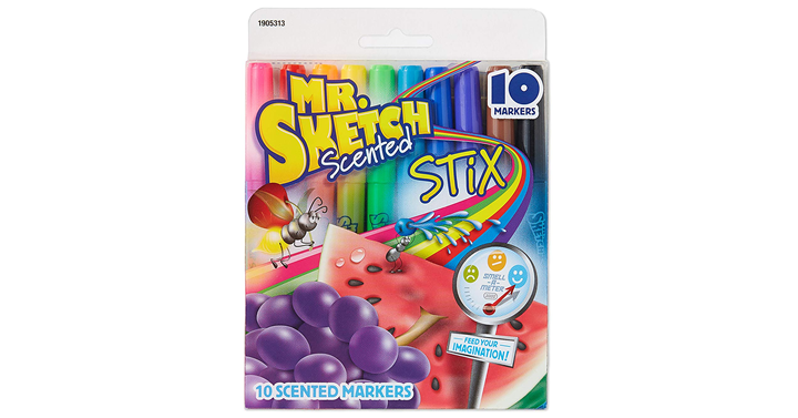 Mr. Sketch Scented Stix Markers, Fine Tip, Assorted Colors, 10-Count – Just $6.98!