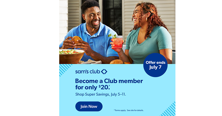 Save 60% on a new Sam’s Club Membership! Get a 1 year membership for just $20.00!