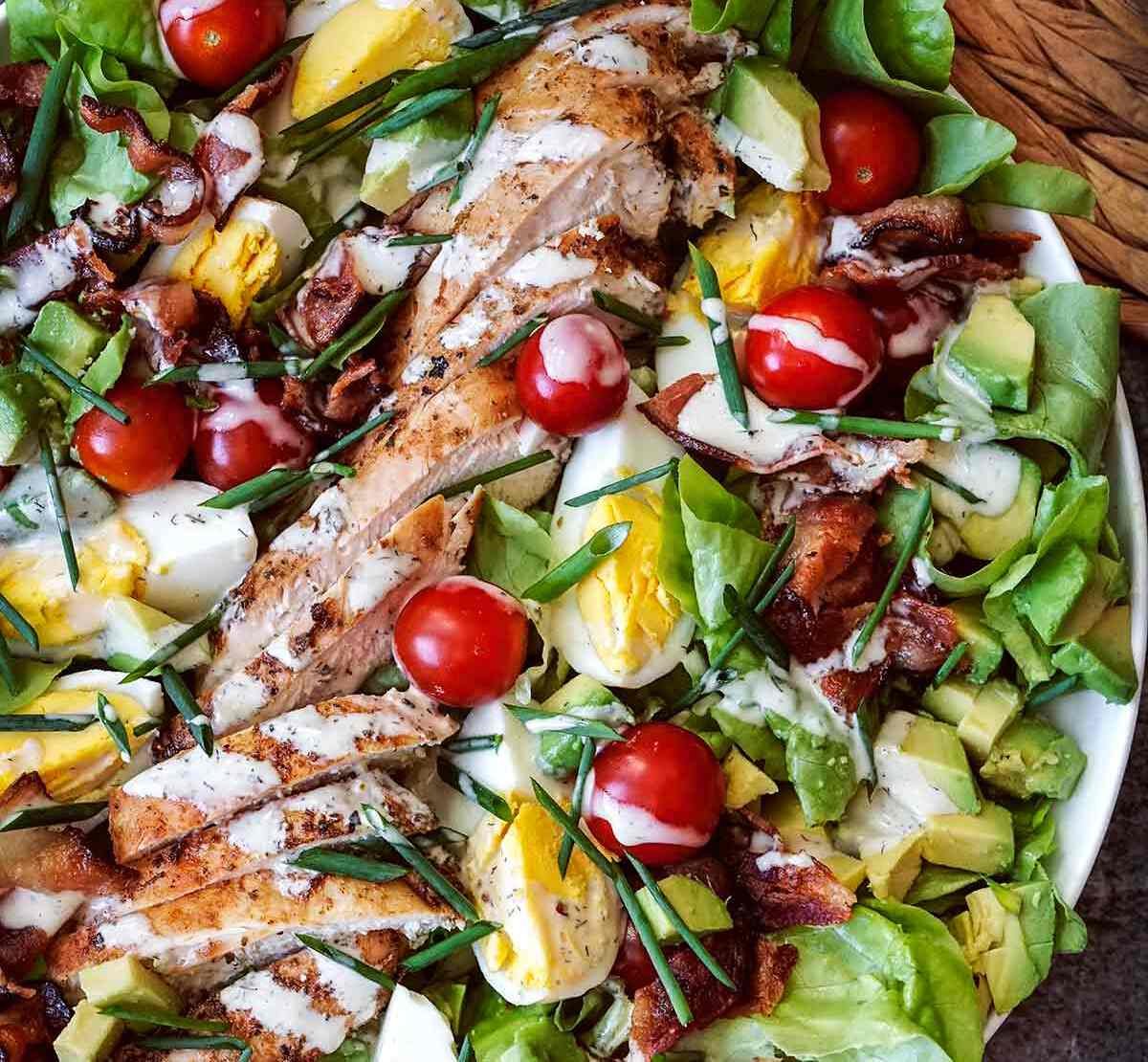 Cobb Salad Recipe With Creamy Zesty Dressing