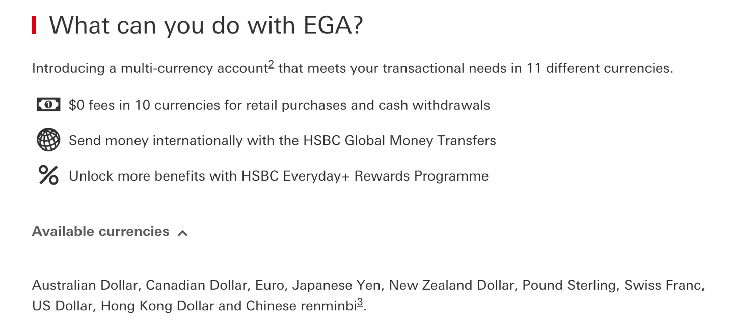 HSBC Everyday Global Account (EGA): Promotional interest rate of up to 4.6% p.a.