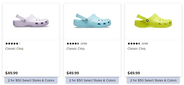 Crocs 2 for $50 Sale is BACK!!