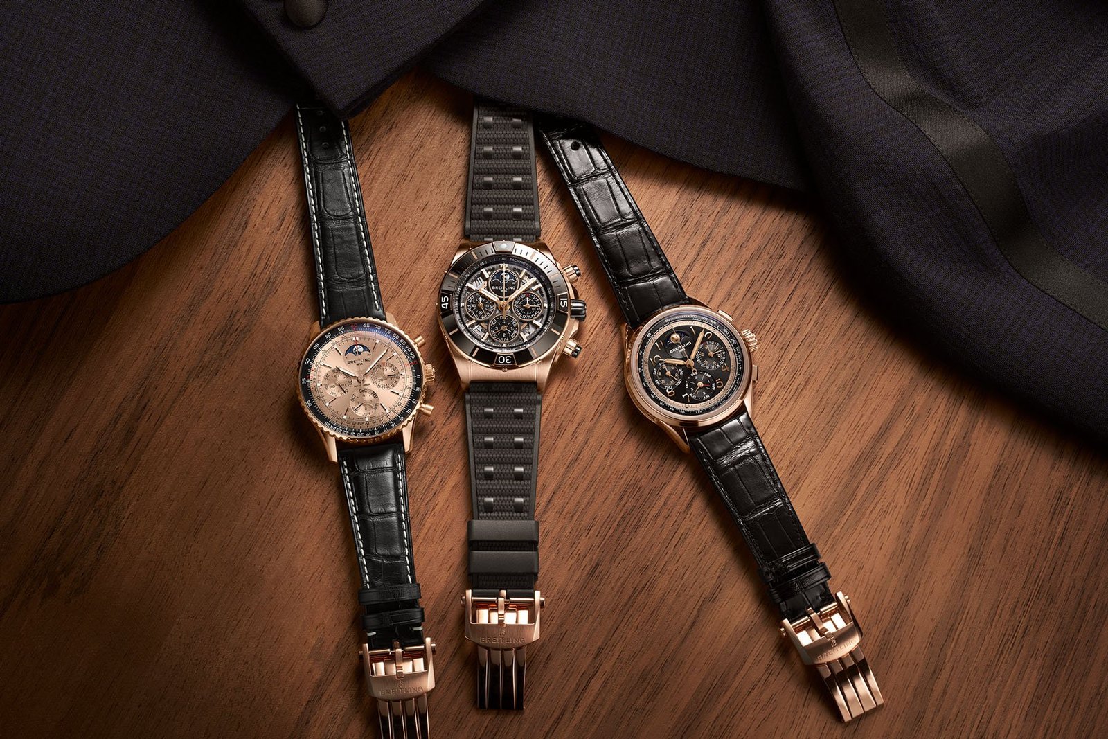 Breitling Celebrates Its 140th Anniversary With A Trio Of Gold Flagship Watches