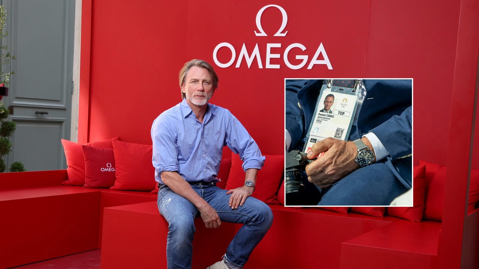 Daniel Craig Spotted With A New Omega Seamaster Professional 300M At The Paris 2024 Olympic Games