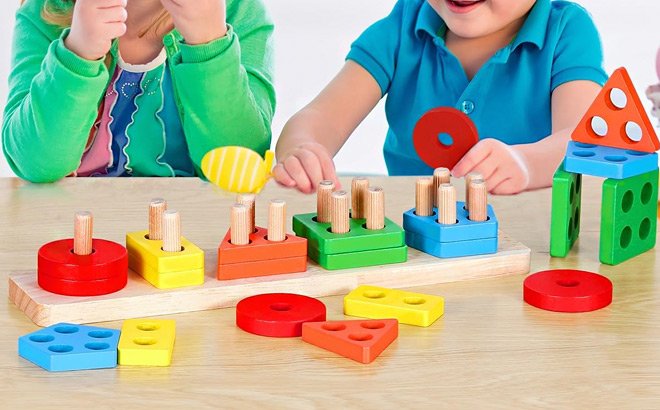 Montessori Wooden Shape Toys $5.99 at Amazon