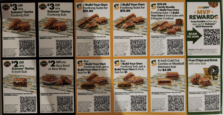 SUBWAY Restaurants Canada New Coupons