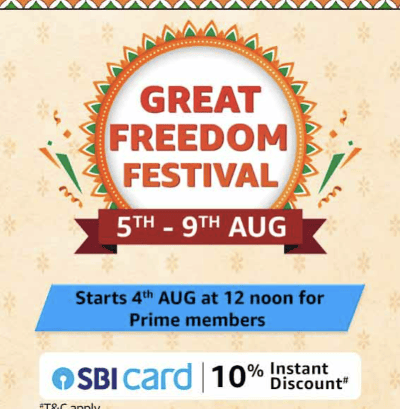 Amazon Great Freedom Festival Offers: Best Deals + Bank Offers