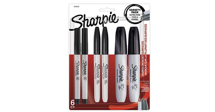 Sharpie Permanent Markers Variety Pack – Fine, Ultra-Fine, and Chisel-Point Markers, Black, 6 Count – Just $4.40!