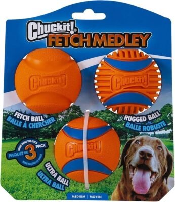 Chuckit! Dog Fetch Ball Medley, Medium, 3 Pack Only $8.24