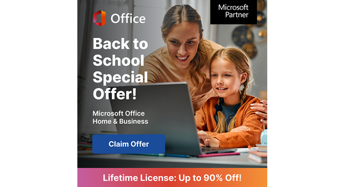 <div>Microsoft Office Home & Business One Time Purchase for just $16.88! Save Up To 92%! Exclusive Back to School Deal!</div>