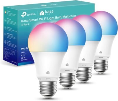 Kasa Smart Full Color Changing Dimmable Smart WiFi Light Bulbs, 4 Count Only $24.99