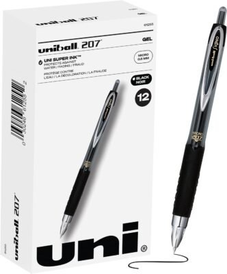 uni-ball® 207™ Gel Pens, 0.5 mm, Black Ink, Pack of 12 Only $6.75