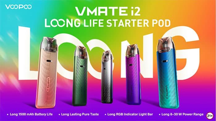 VOOPOO Launch the Looong Life Starter POD VMATE i2 for Long-lasting Vape Enjoyment