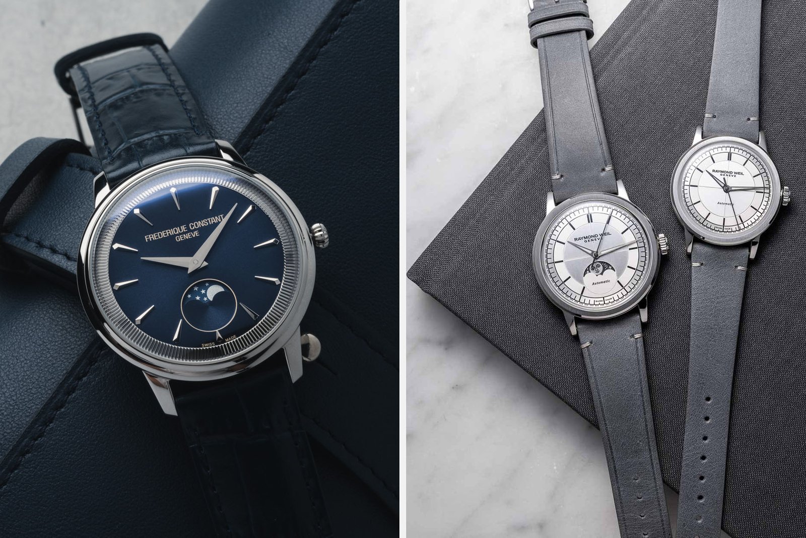 Sunday Morning Showdown: Raymond Weil Millesime Vs. Frederique Constant Classics Moneta Moonphase