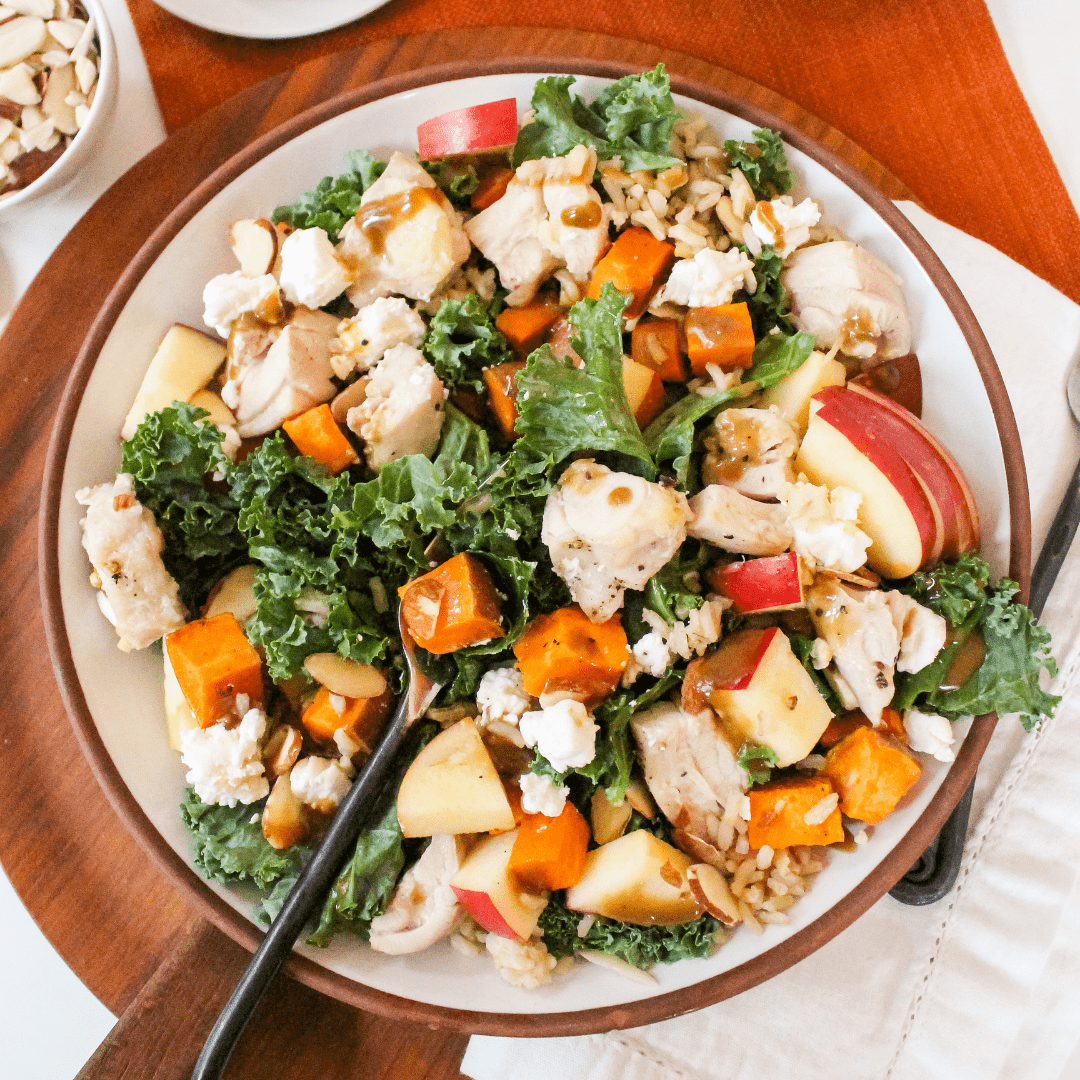 Fall Sweet Potato Harvest Bowls with Chicken & Apples (Easy!)