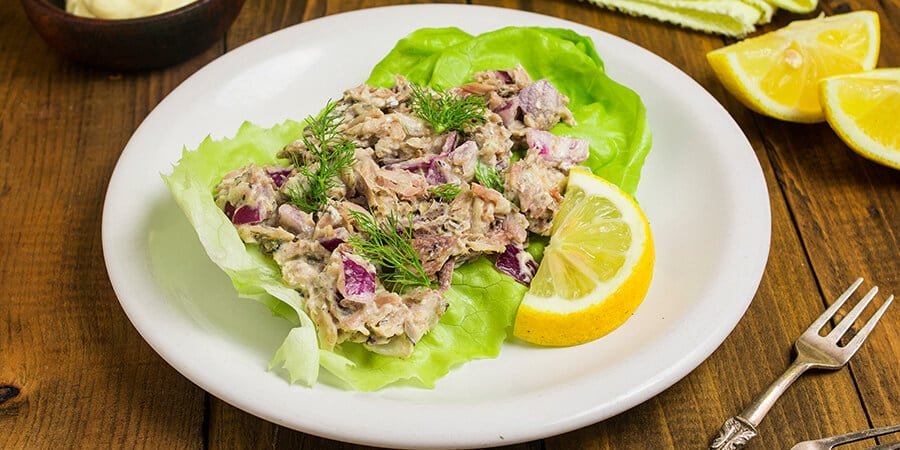 Keto Creamy Sardine Salad with Lettuce Wraps