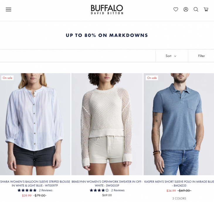 Buffalo Jeans Canada Sale: Save up to 80% on Markdowns + Get Free Shipping on New Arrivals