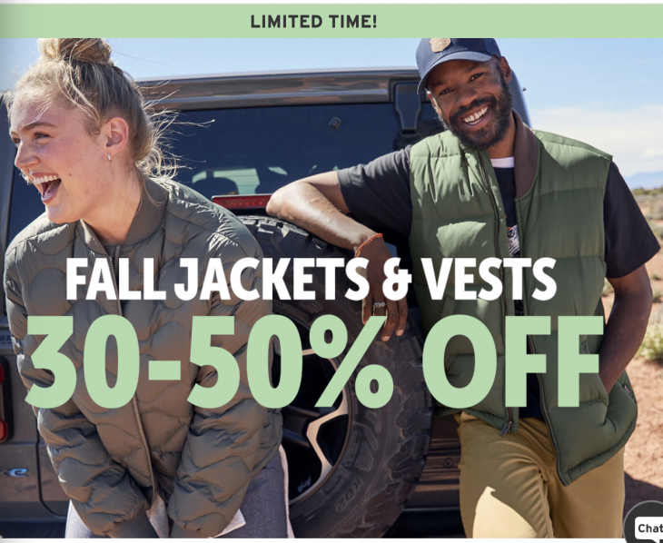 Eddie Bauer Canada Fall Jackets and Vests Sale: Save 30-50% off + Extra 40% off Clearance with Promo Code