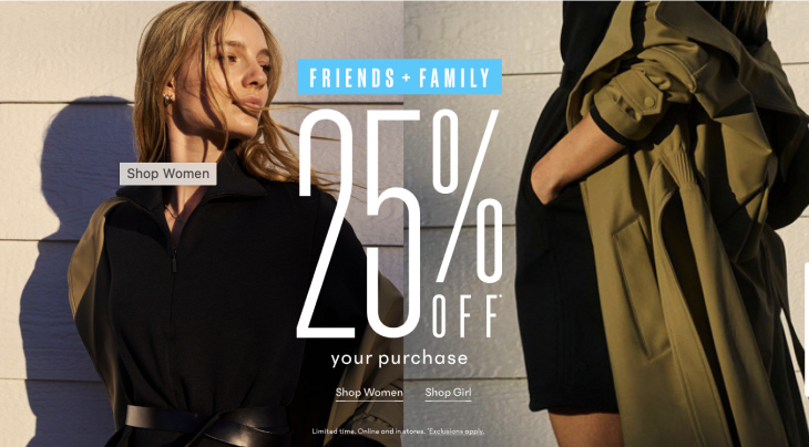 <div>Athleta Canada Friends & Family Event Sale: Save 25% Off your Purchase + All Sale up To 60% Off</div>