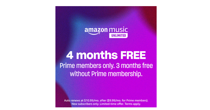 Try Amazon Music – FREE for 4 Months!