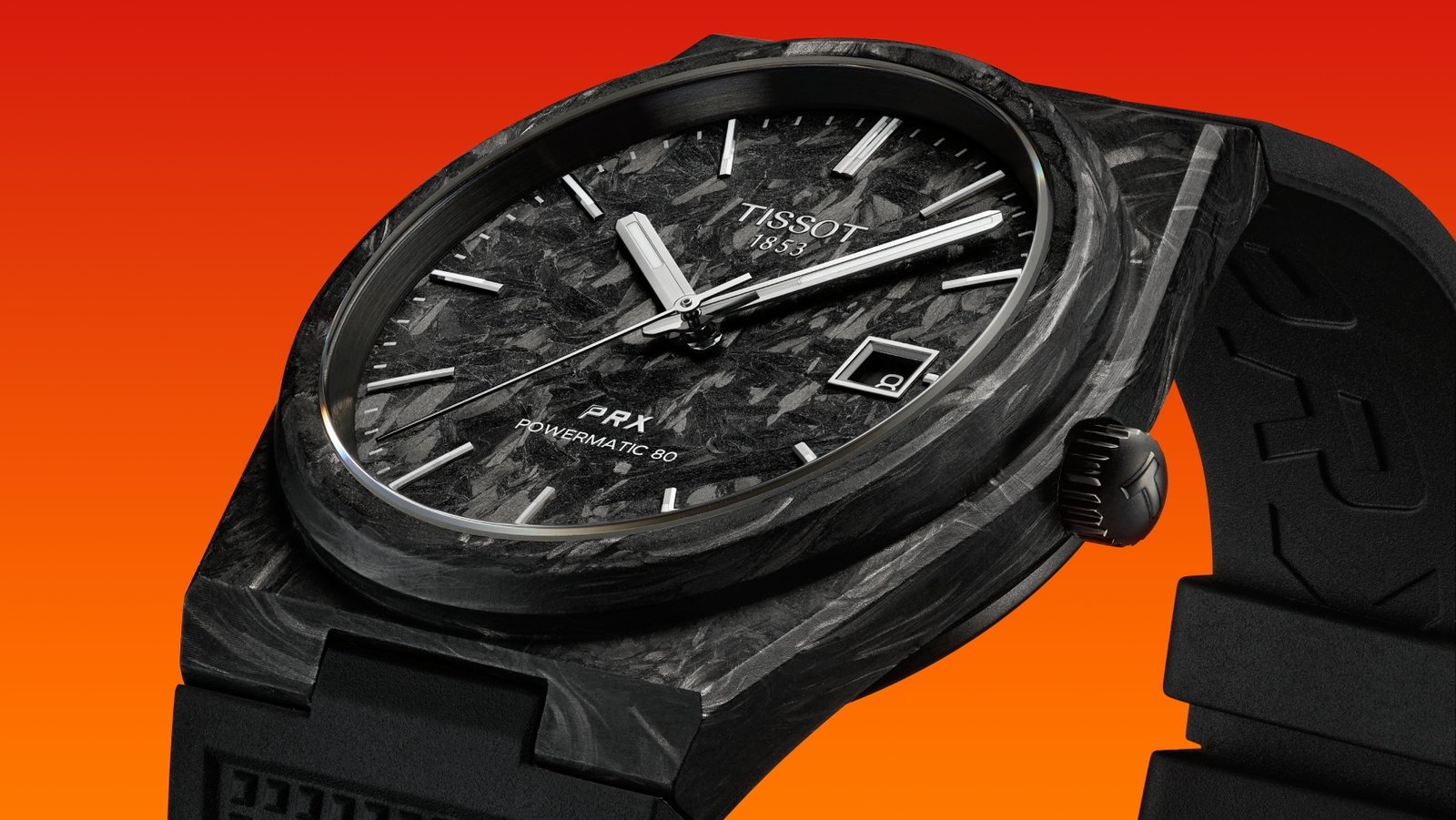 Tissot introduces the most high-tech PRX to date, decked out in forged carbon fibre