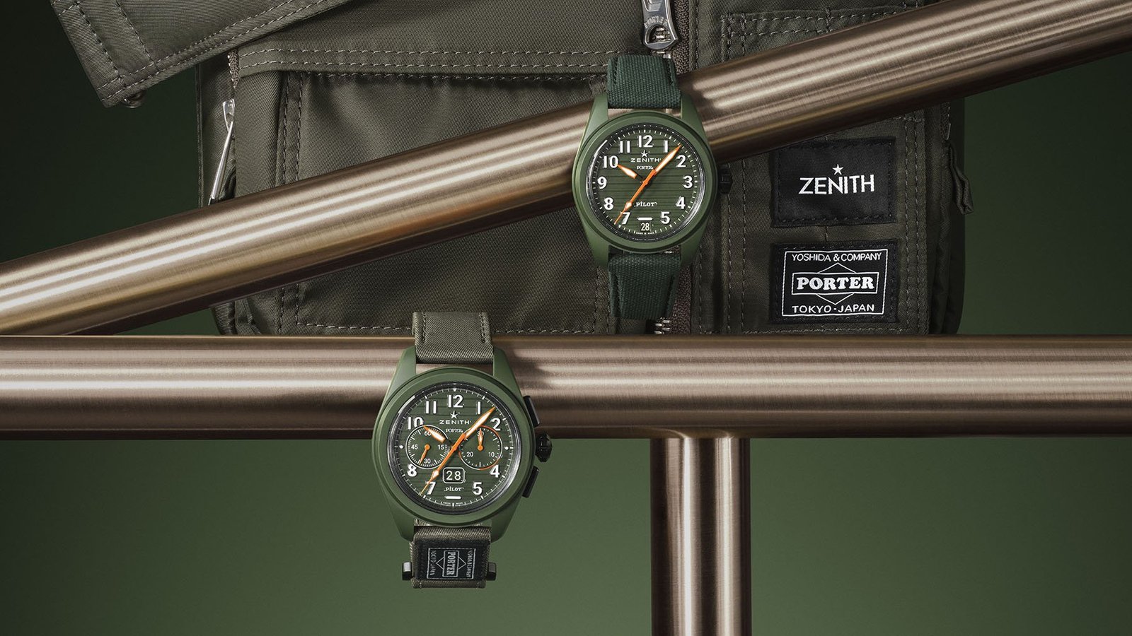 Zenith Collaborates With Porter On The Pilot Automatic And Big Date Flyback Porter Limited Editions