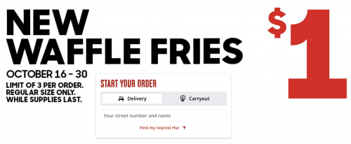 Pizza Hut Canada Promotions: Enjoy New Waffle Fries for Only $1