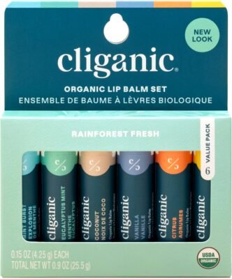 Cliganic USDA Organic Lip Balm Set – 6 Flavors Only $6.50