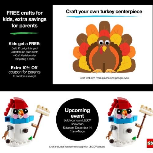 JCPenney Kids Zone Event is 11/9! FREE Craft! PLUS, Parents Get a 10% OFF Store Coupon!