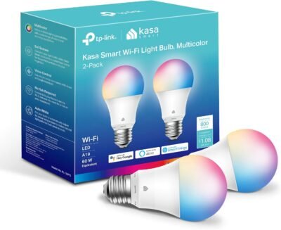 Kasa Smart Full Color Changing Dimmable LED Light Bulb 2-Pack Only $12.99