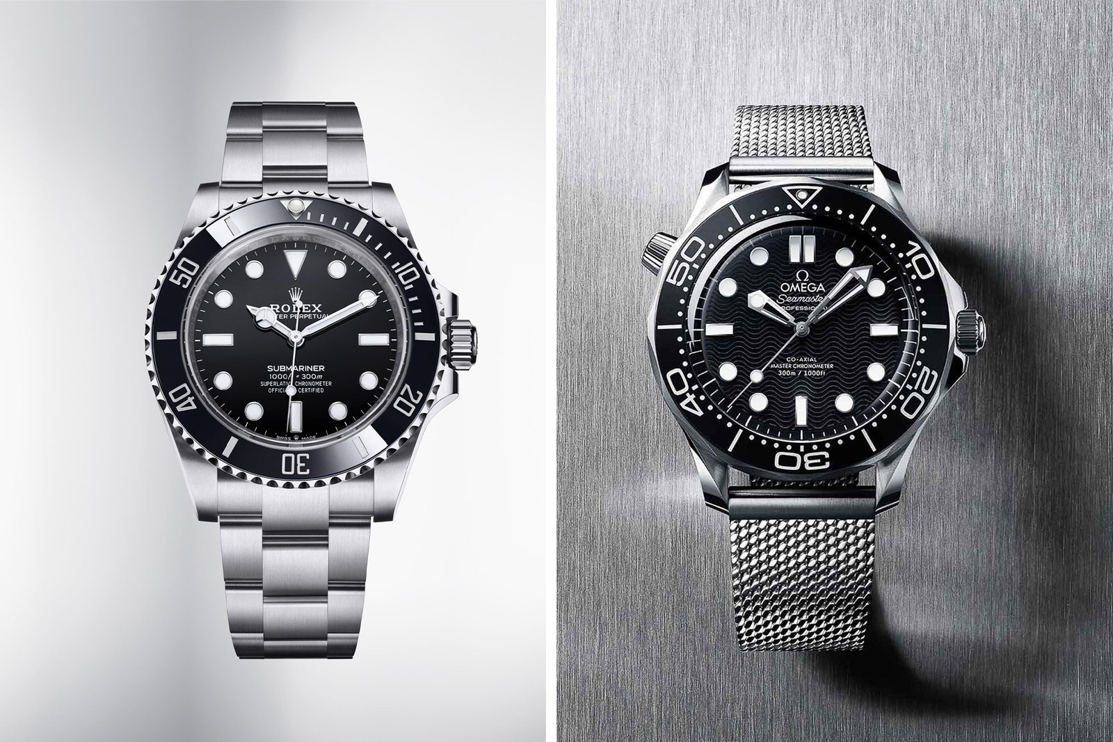 Sunday Morning Showdown: No-Date Divers — Omega Seamaster Diver 300M Vs. Rolex Submariner