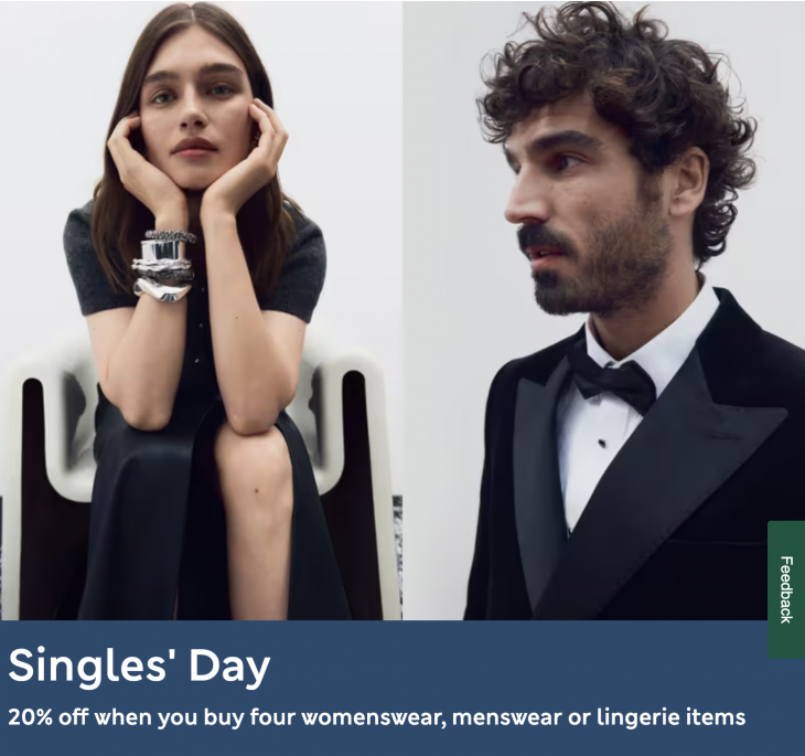 <div>Marks & Spencer Canada Singles’ Day Sale: Save 20% off When You Buy 4 Womenswear, Menswear, or Lingerie Items</div>