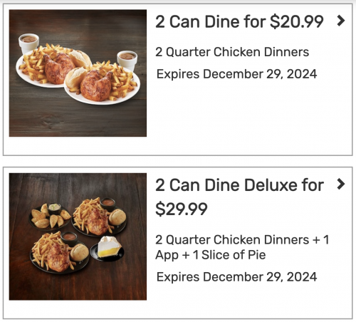 Swiss Chalet Canada Black Friday New Coupons: 2 Can Dine for $20.99 and More