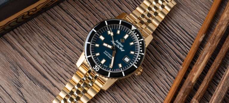 Watch Review: The 18k Gold-Plated Zodiac Super Sea Wolf Compression Diver