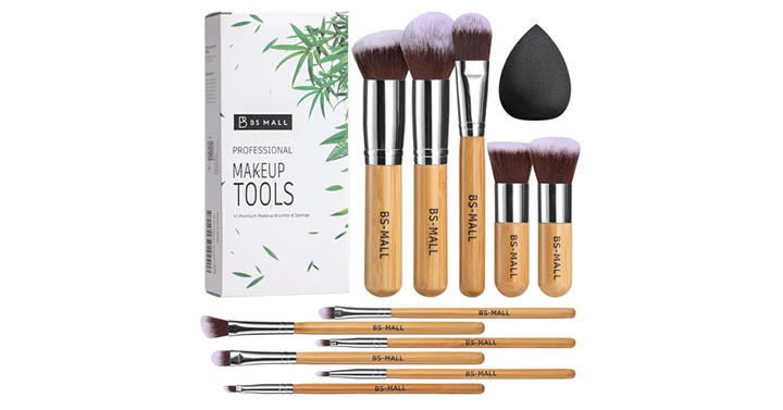 11 Piece Bamboo Synthetic Kabuki Makeup Brush Set – Just $9.99!