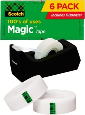 Scotch Magic Tape, 6 Rolls with Dispenser Only $10