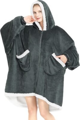 Wearable Fleece Blanket Hoodie Only $16.03