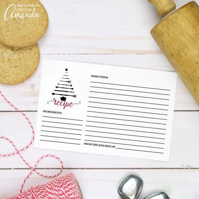 Printable Recipe Cards for Christmas