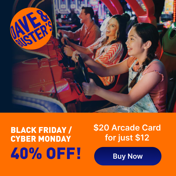 <div>Get a $20 Dave & Busters Arcade Card for JUST $12! Great for Gifting!</div>