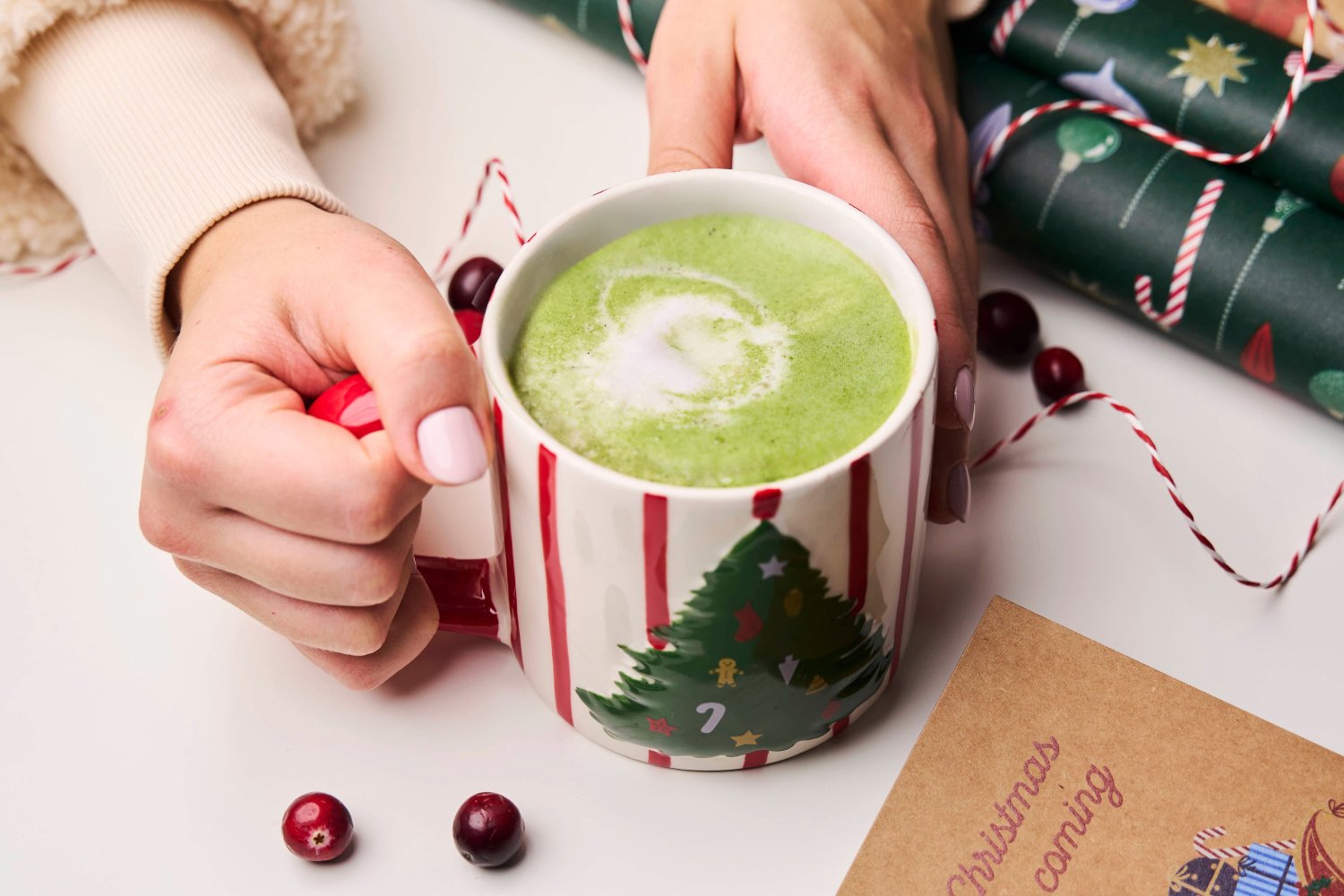 Matcha with cranberries